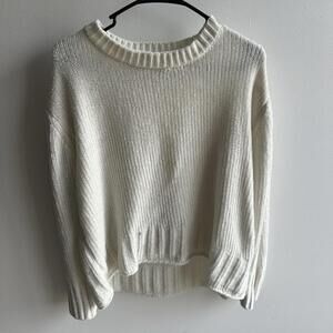 Christian Siriano New York Ivory Chenille Knit Hi-Lo Sweater Top Size Small